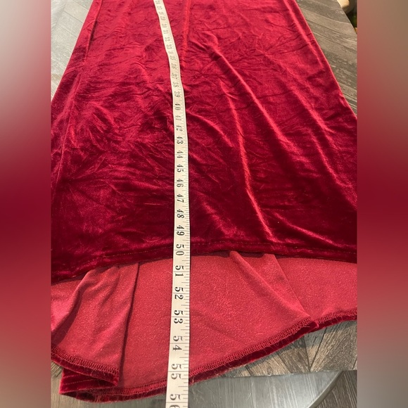 Red floor length velour dress M Studio Vintage Size S M - Picture 15 of 15